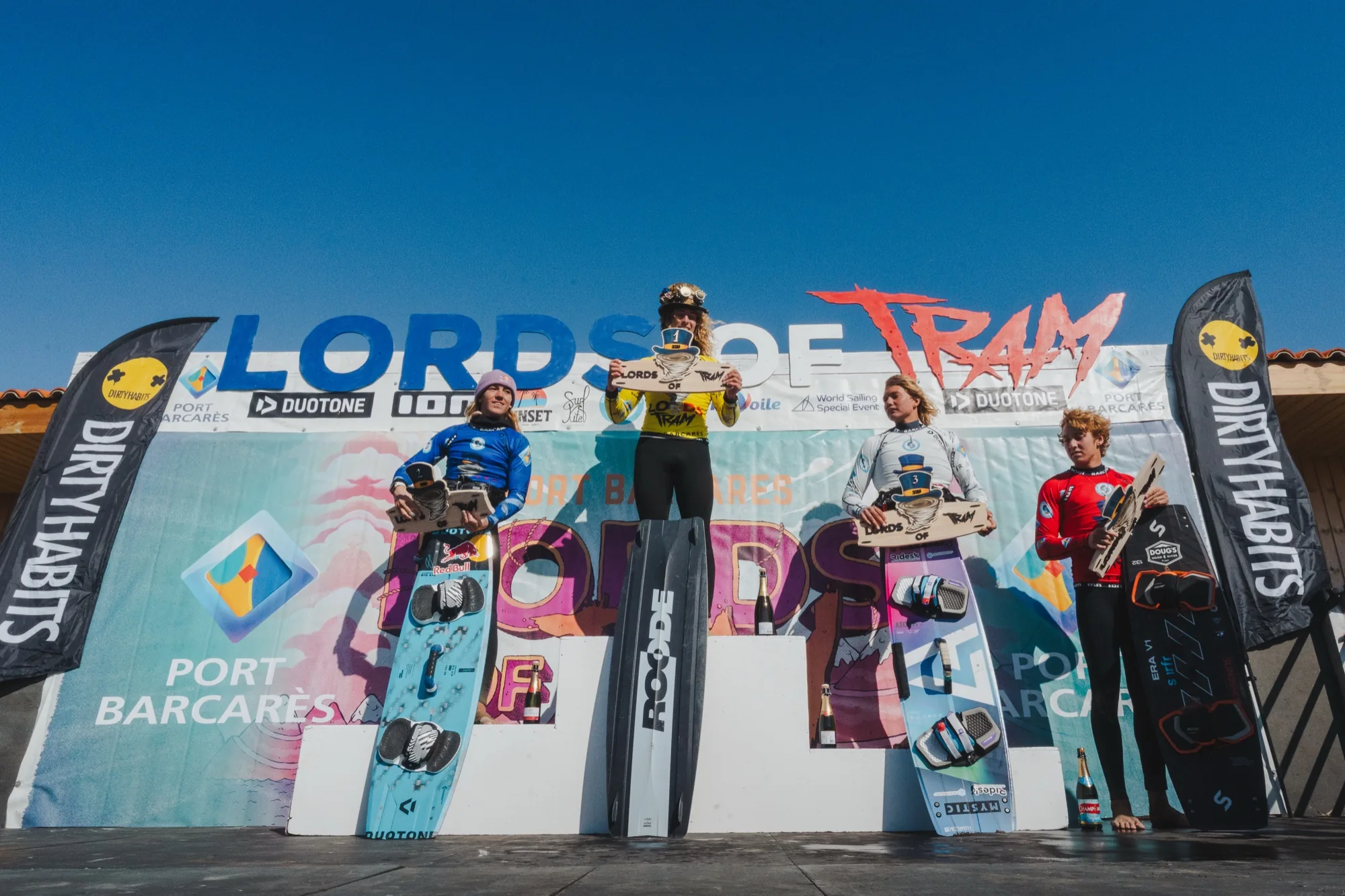 The Lords of Tram Big Air World Cup podium, Port Barcarès 2026